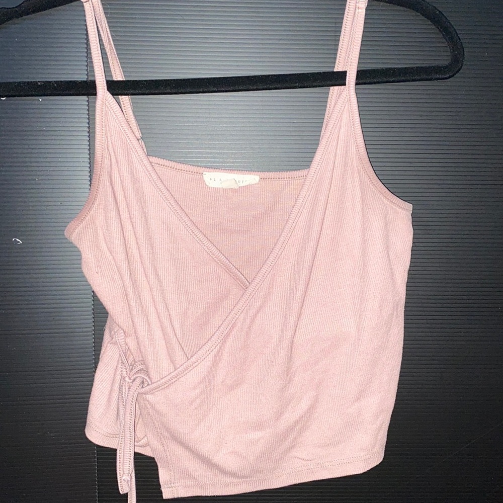 Side tie crop tank top